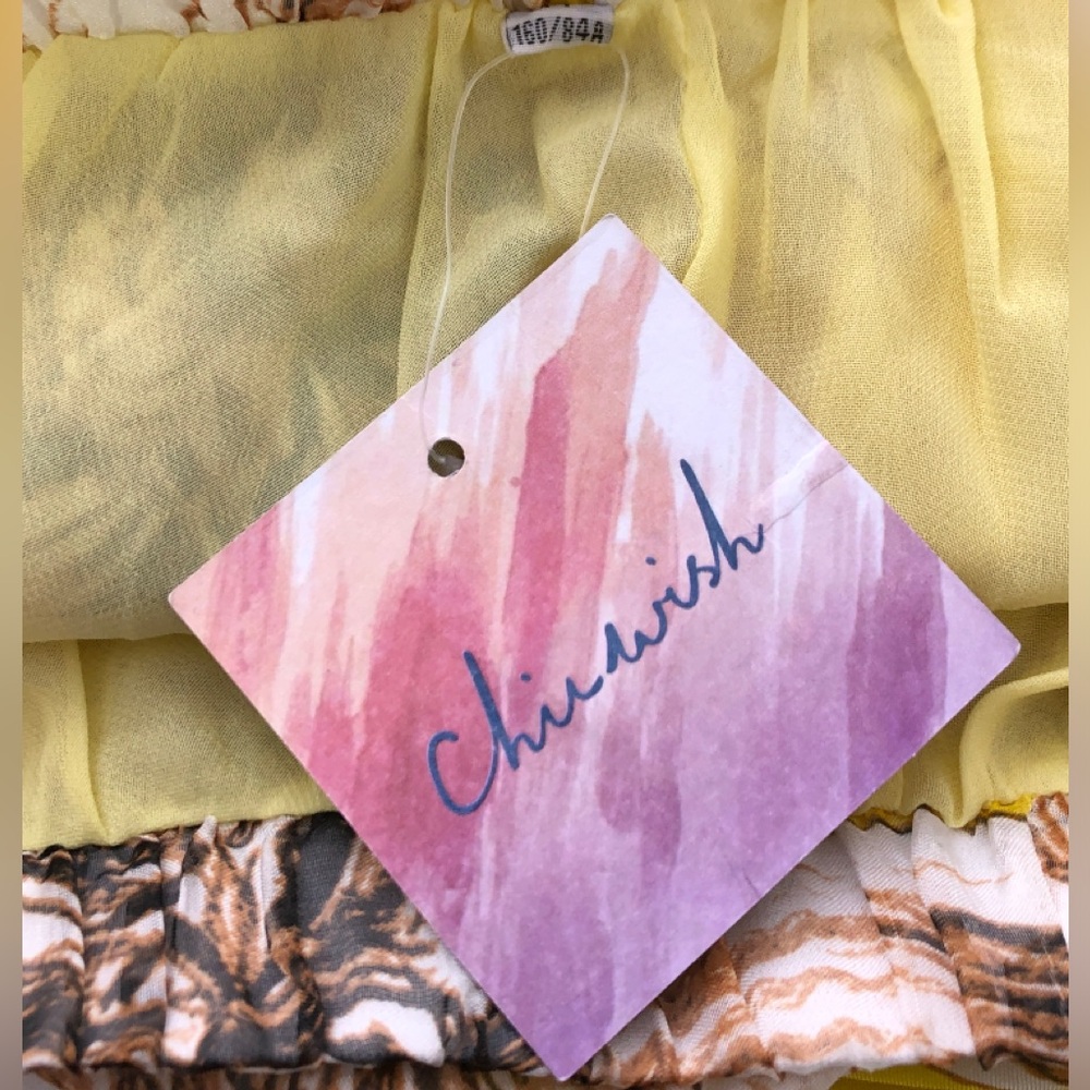 Chicwish Yellow Marvelous Floral Chiffon Maxi Skirt M - Picture 4 of 4